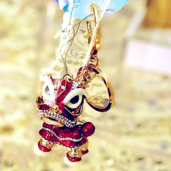 Red Crystal Handbag Purse Charm Keychain Chinese Zodiac Unicorn Dragon NEW - Picture 5 of 5